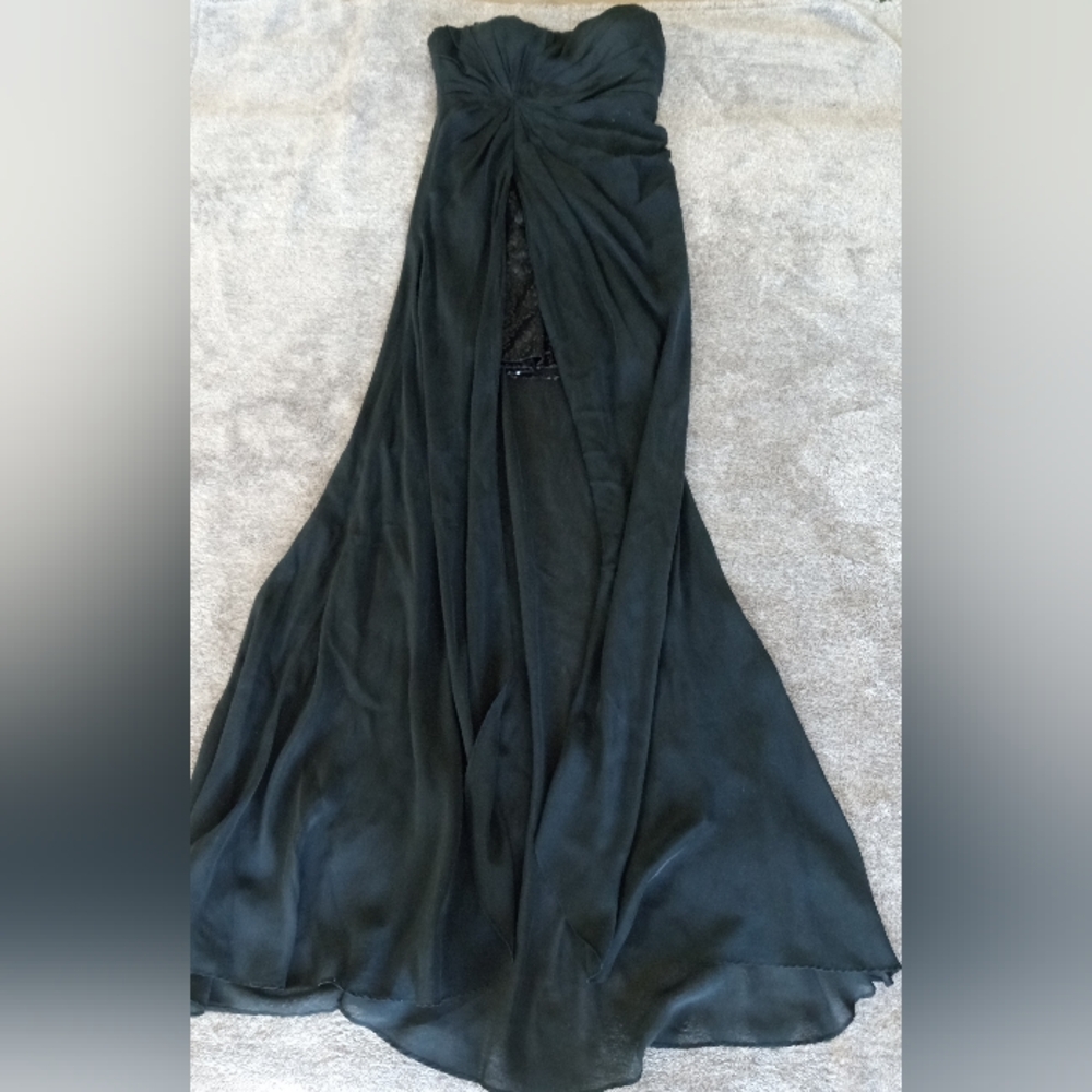 Aidan Mattox Sequin Minidress With Sheer Train